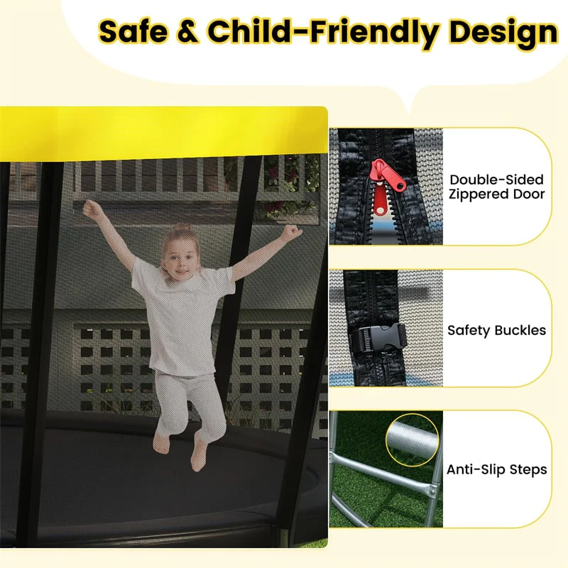Eletriclife 16FT ASTM Approved Outdoor Recreational Trampoline with Safety Enclosure & Ladder for Kids Adults