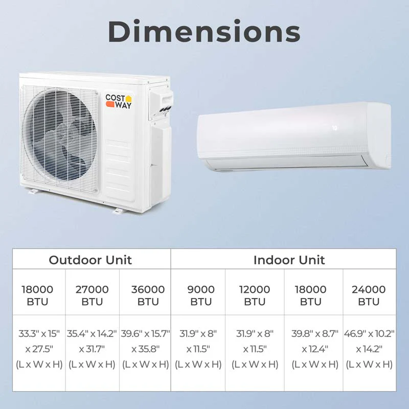 Eletriclife 27000 BTU 2 Zone 19 SEER2 Mini Split AC with Heat Pump