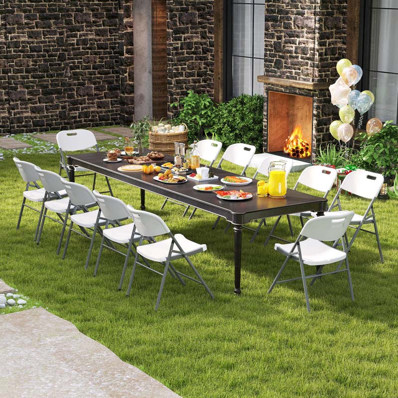 Eletriclife Folding Stackable Chairs with Metal Frame and Carrying Handle