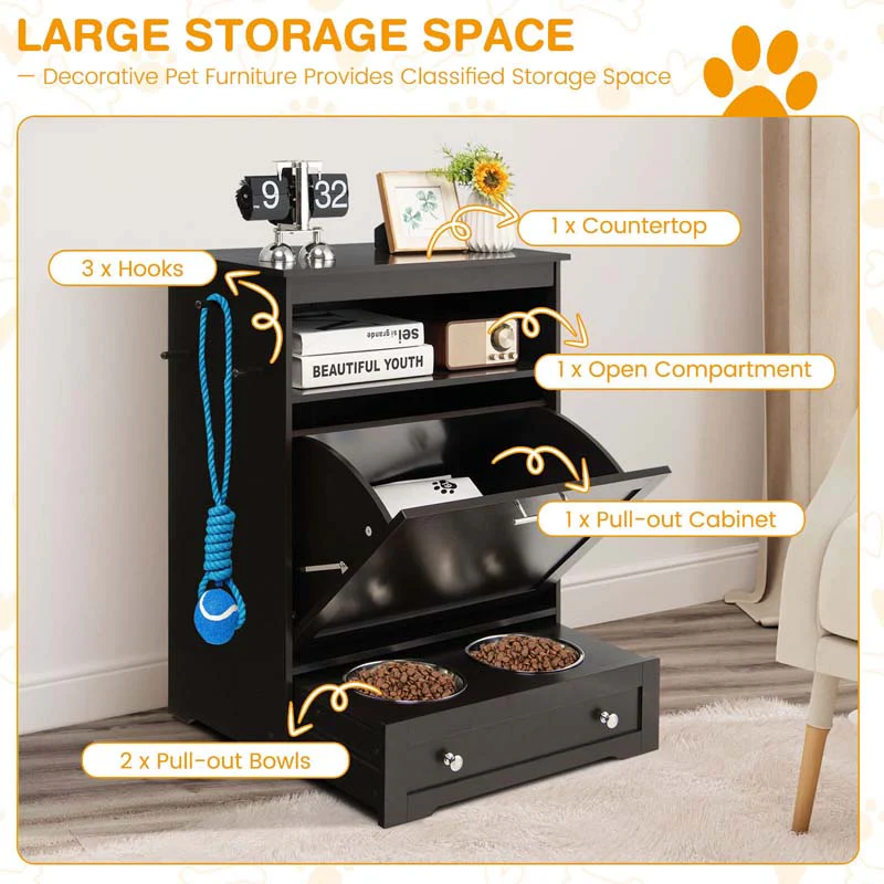 Eletriclife Pet Feeder Station with Stainless Steel Bowl