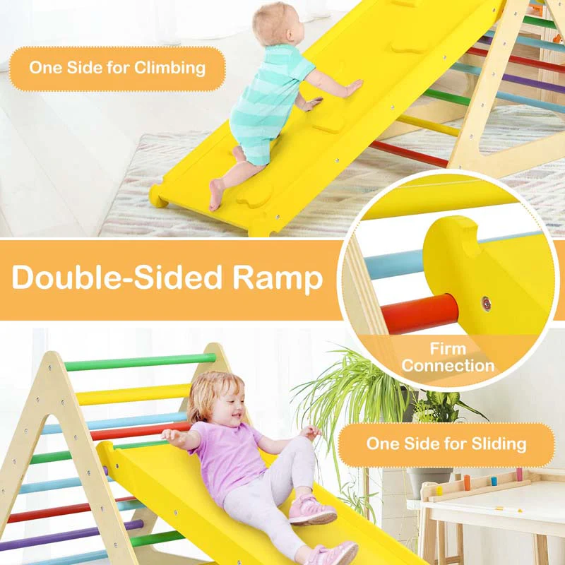 Eletriclife 5 in 1 Kids Triangle Climber Play Gym Set with 2 Ramps