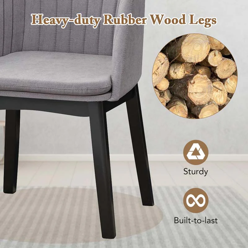 Eletriclife Upholstered Velvet Accent Modern Dining Chairs with Curved Backrests