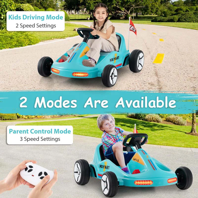 Eletriclife 12V Electric Go Kart for Kids Race Toy with Remote Control and Music