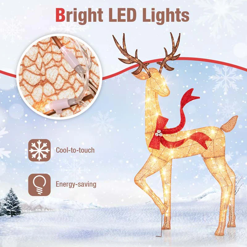 Eletriclife 3-Piece Pre-Lit Christmas Deer Family Set