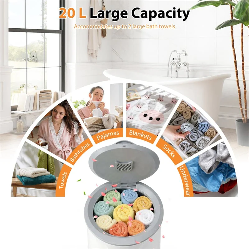 Eletriclife 20L Hot Towel Warmer Bucket Luxury Blanket Warmer with 3 Heat Levels for Bathroom