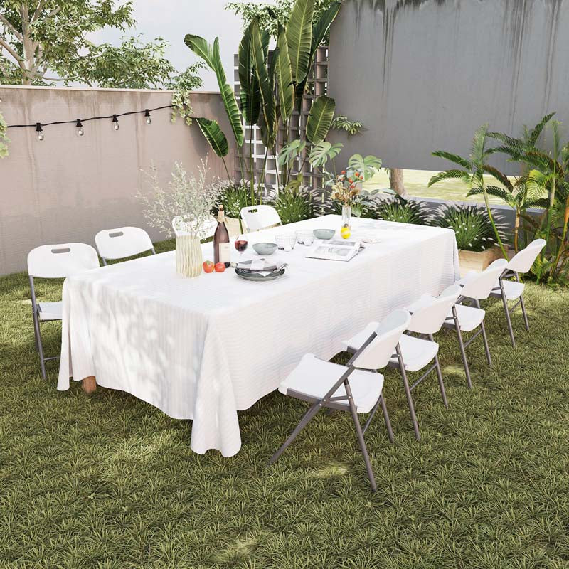 Eletriclife Folding Stackable Chairs with Metal Frame and Carrying Handle