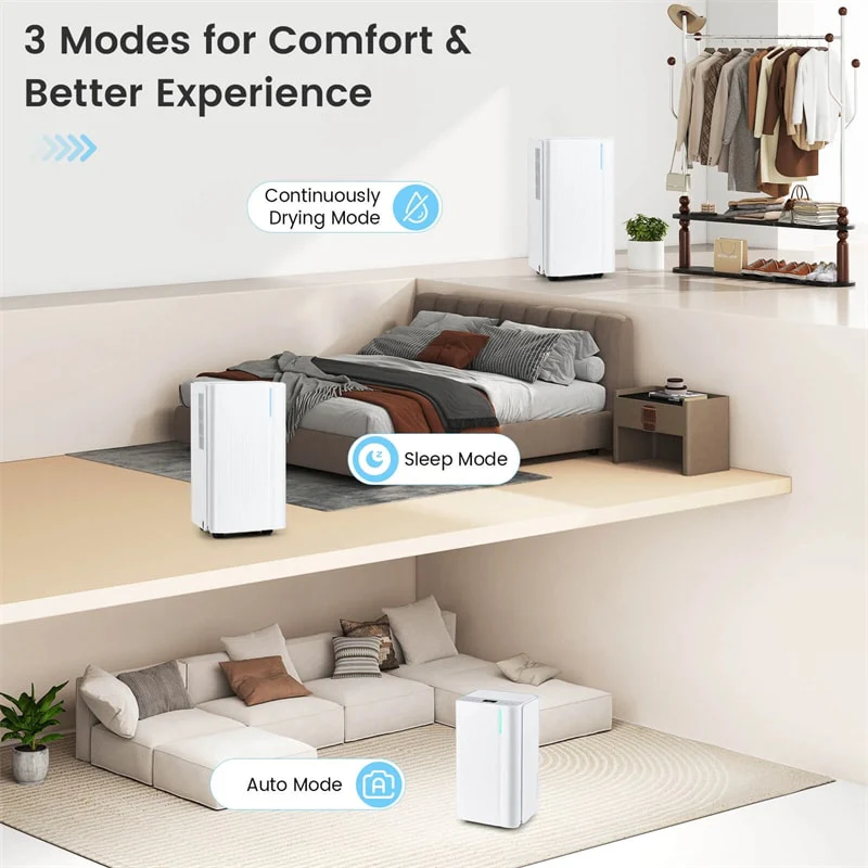 Eletriclife 32 Pints 2000 Sq.ft Dehumidifier for Basement with Drain Hose & 24H Timer