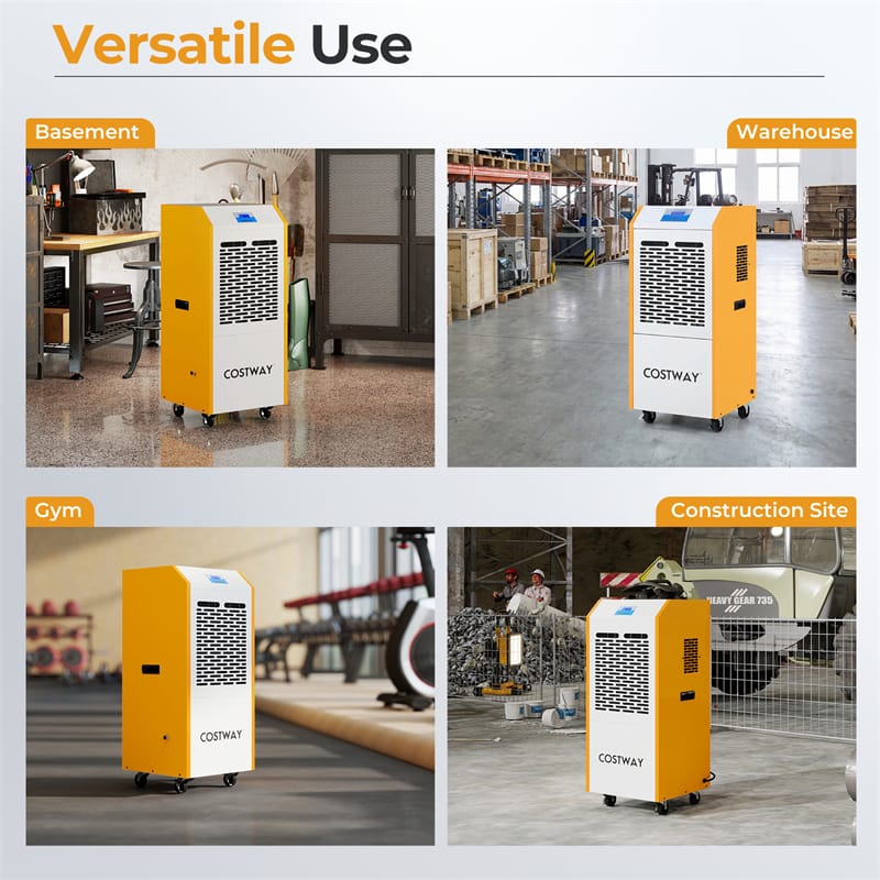 Eletriclife 290 Pints Industrial & Commercial Dehumidifier with Pump, Drain Hose & Wheels for 9000 Sq.Ft Basement