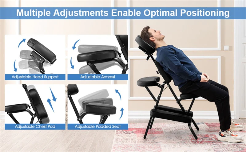 Eletriclife Portable Lightweight Massage Chair Travel Massage Tattoo Spa Chair with Carrying Bag