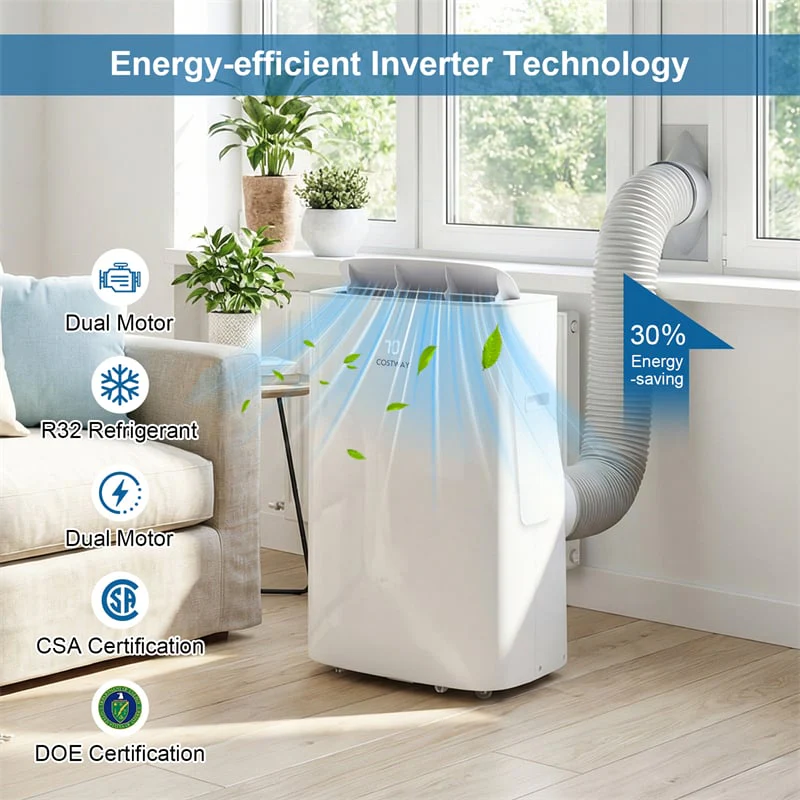 Eletriclife 15000 BTU Inverter Portable Air Conditioner with Heat & WiFi cooling up to 750 sq.ft room